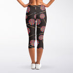 Colorful Swirl Lollipop Pattern Print Women's Capri Leggings