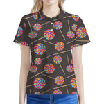 Colorful Swirl Lollipop Pattern Print Women's Polo Shirt