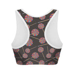 Colorful Swirl Lollipop Pattern Print Women's Sports Bra
