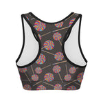 Colorful Swirl Lollipop Pattern Print Women's Sports Bra