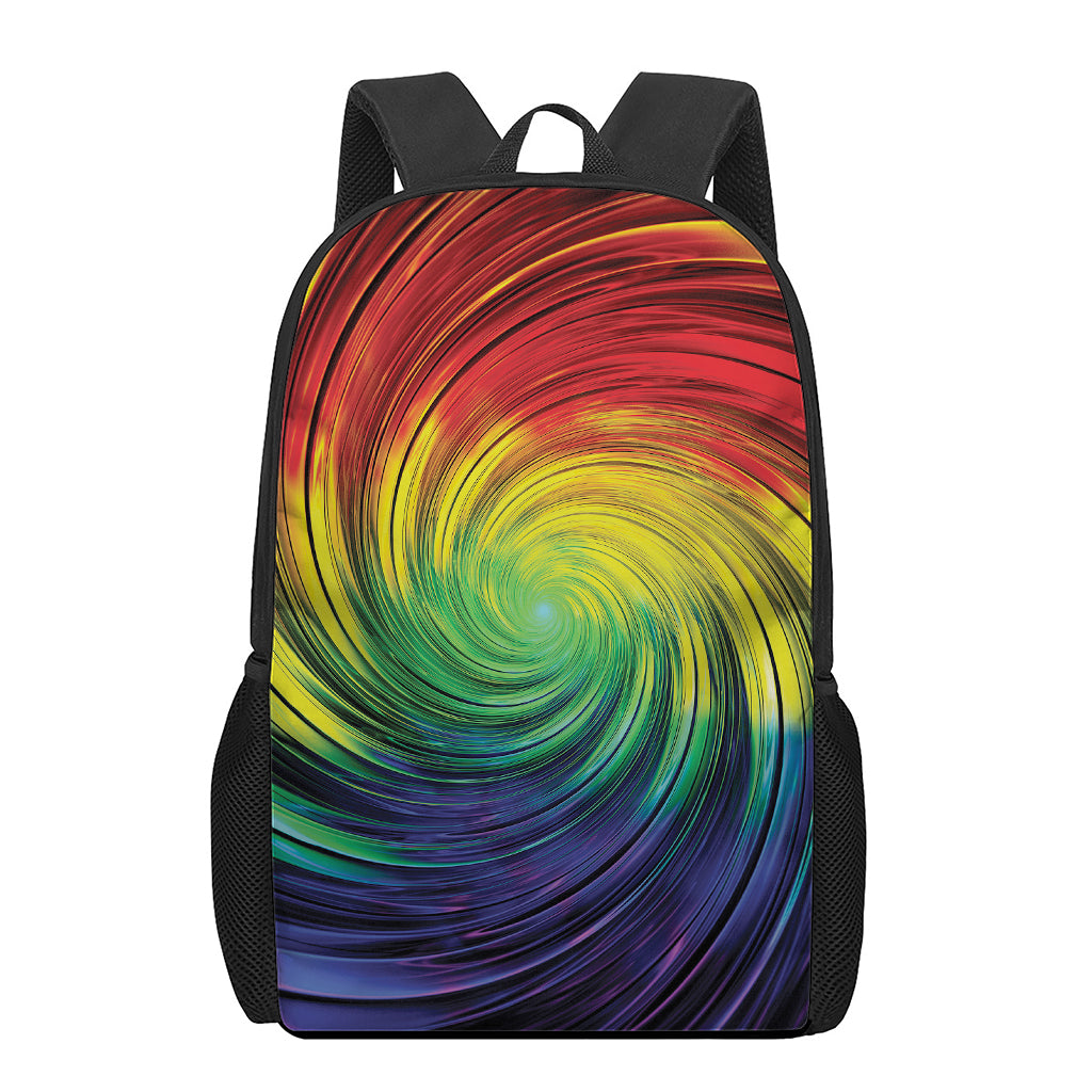 Colorful Swirl Print 17 Inch Backpack
