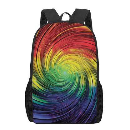 Colorful Swirl Print 17 Inch Backpack