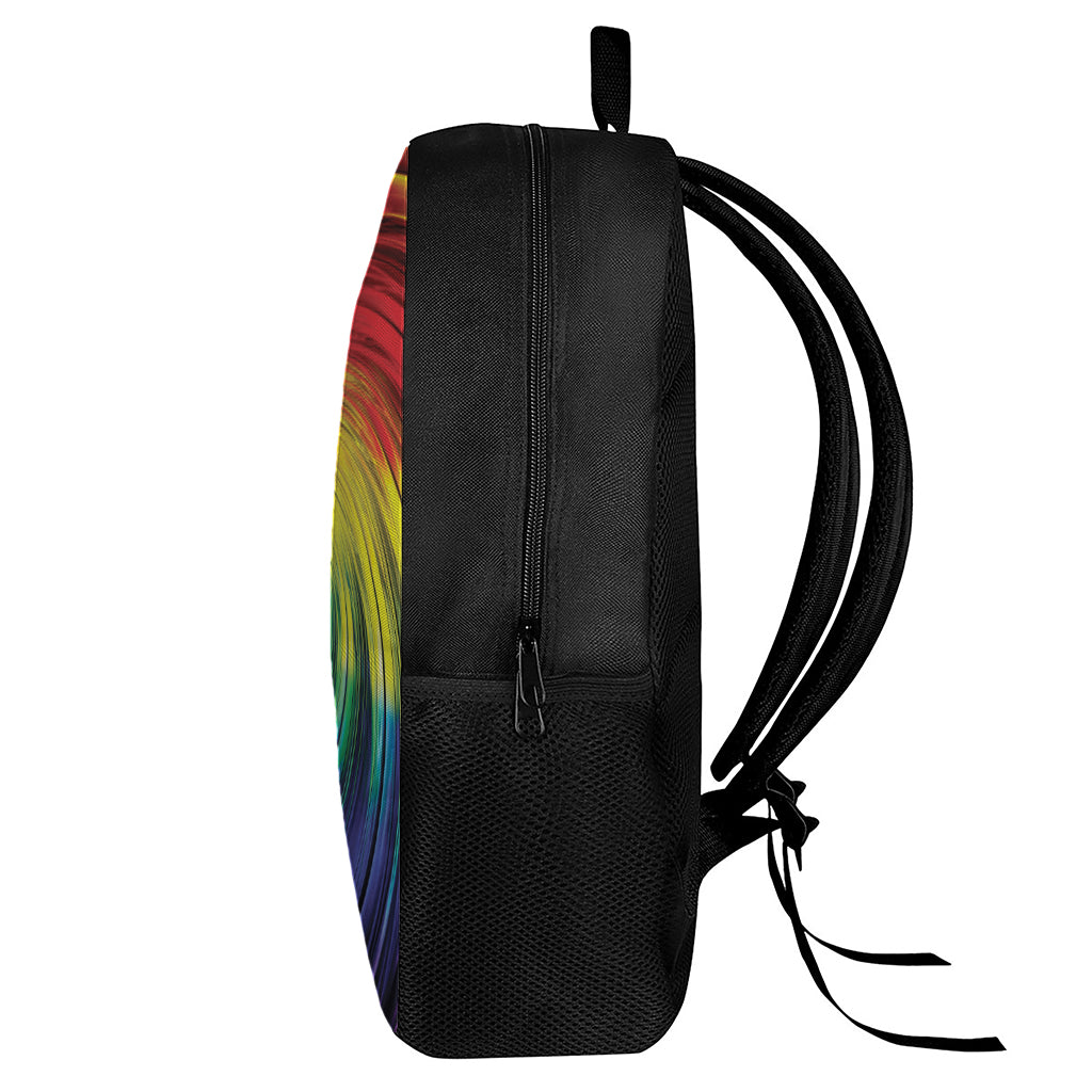 Colorful Swirl Print 17 Inch Backpack