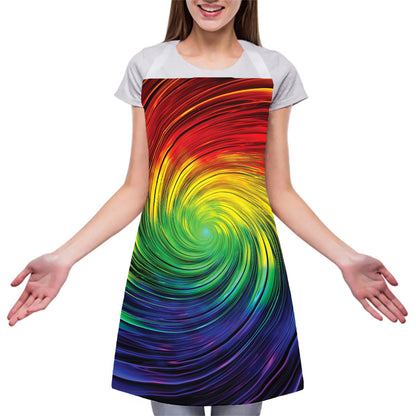 Colorful Swirl Print Adjustable Apron