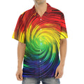 Colorful Swirl Print Aloha Shirt
