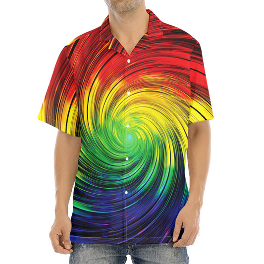 Colorful Swirl Print Aloha Shirt