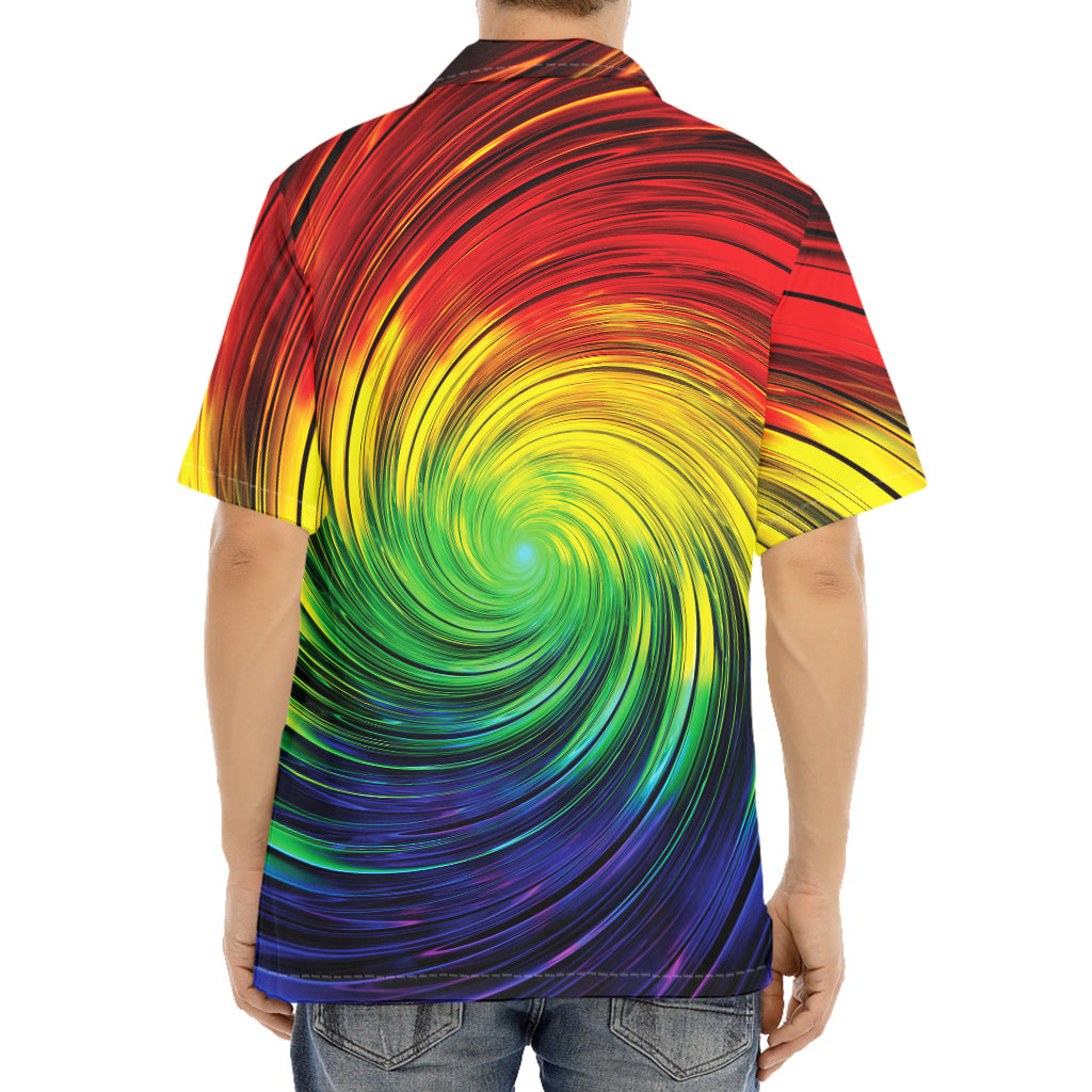 Colorful Swirl Print Aloha Shirt