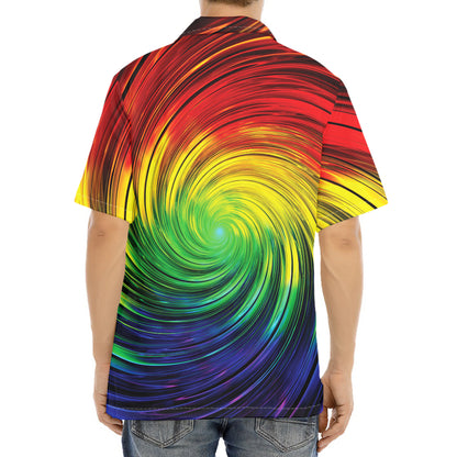 Colorful Swirl Print Aloha Shirt