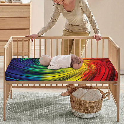 Colorful Swirl Print Baby Crib Sheet