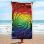 Colorful Swirl Print Beach Towel