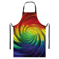 Colorful Swirl Print Bib Apron With Pocket