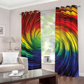Colorful Swirl Print Dimout Grommet Curtains