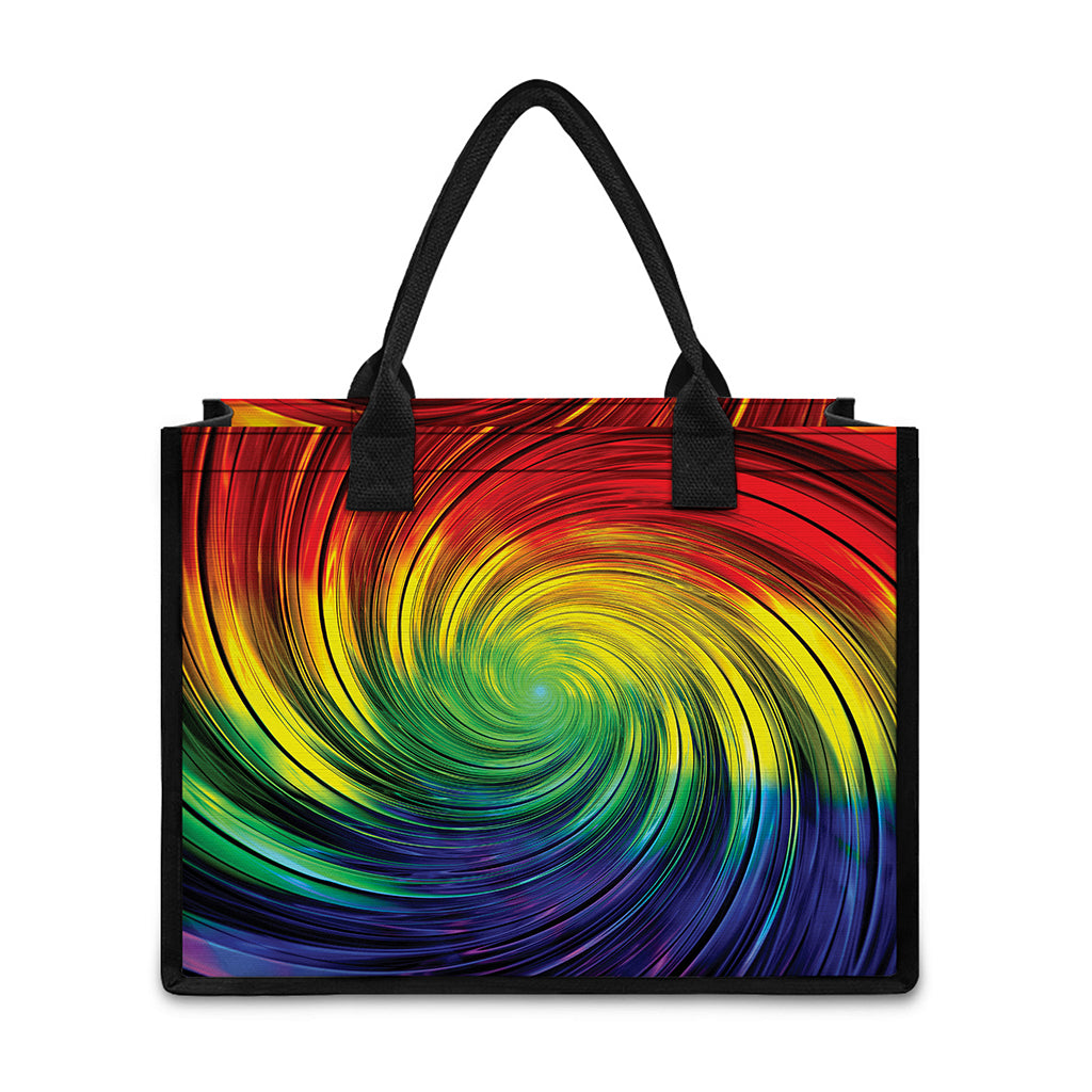 Colorful Swirl Print Canvas Tote Bag