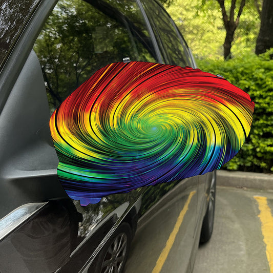 Colorful Swirl Print Car Side Mirror Covers