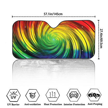 Colorful Swirl Print Car Windshield Sun Shade