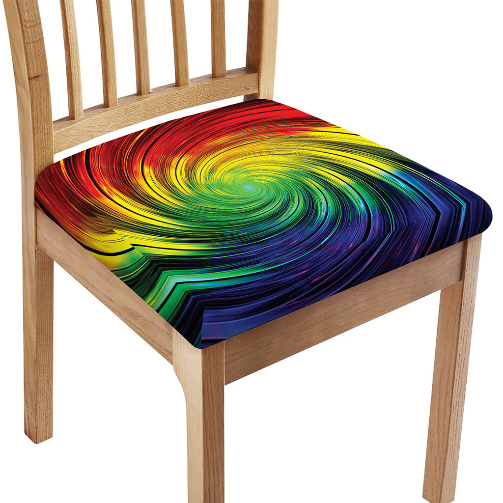 Colorful Swirl Print Chair Cushion Cover