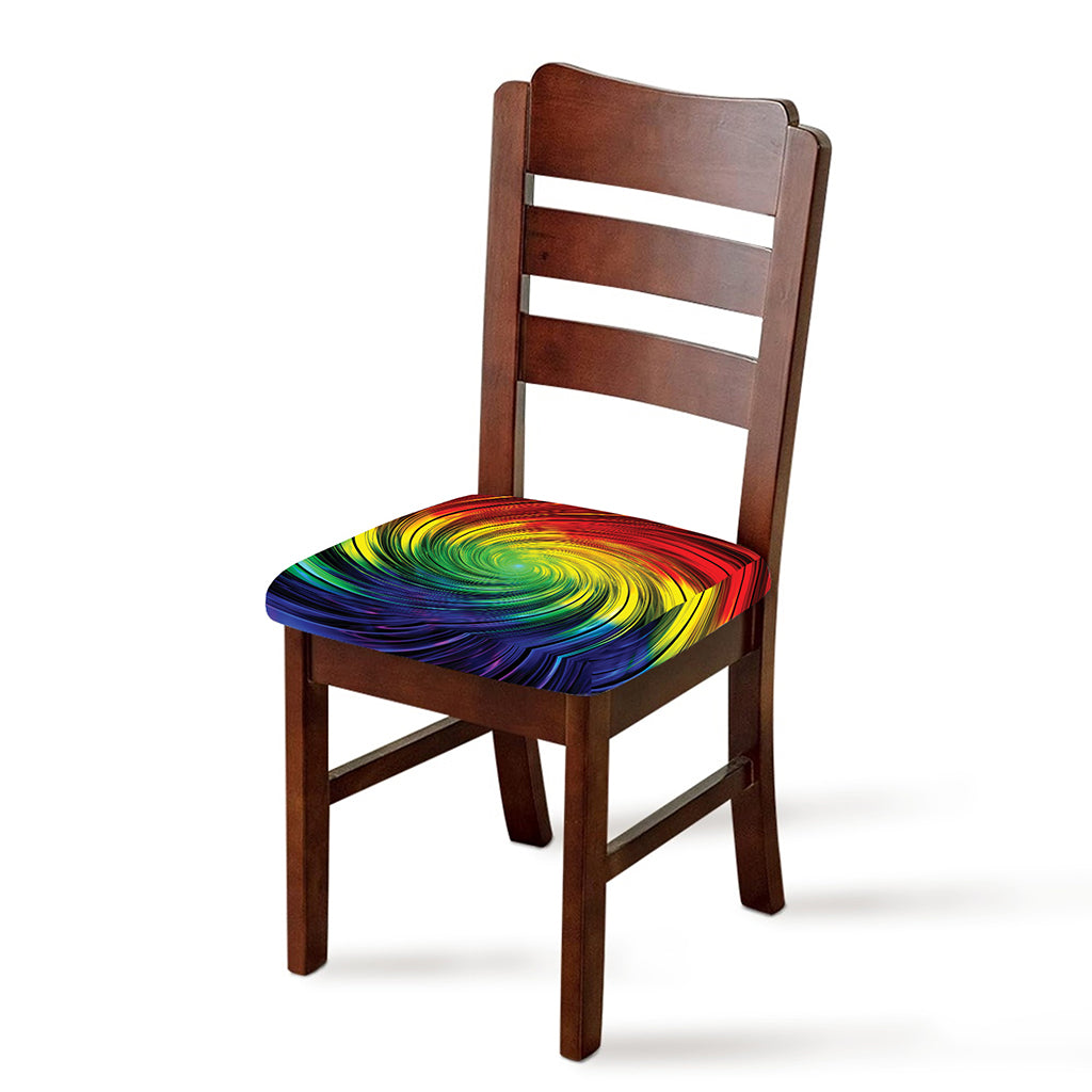 Colorful Swirl Print Chair Cushion Cover