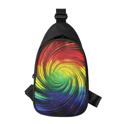 Colorful Swirl Print Chest Bag