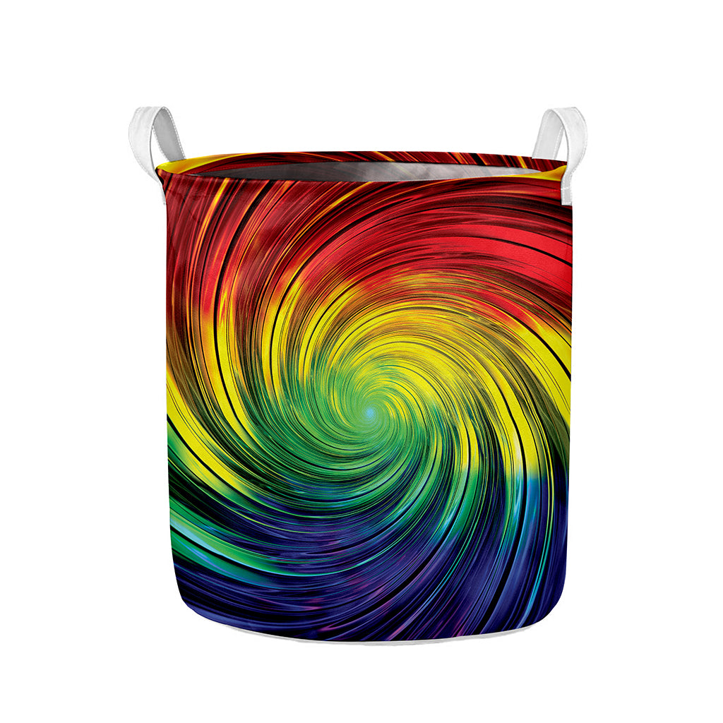 Colorful Swirl Print Collapsible Laundry Basket