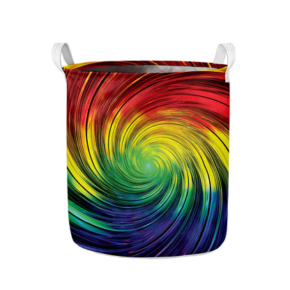 Colorful Swirl Print Collapsible Laundry Basket