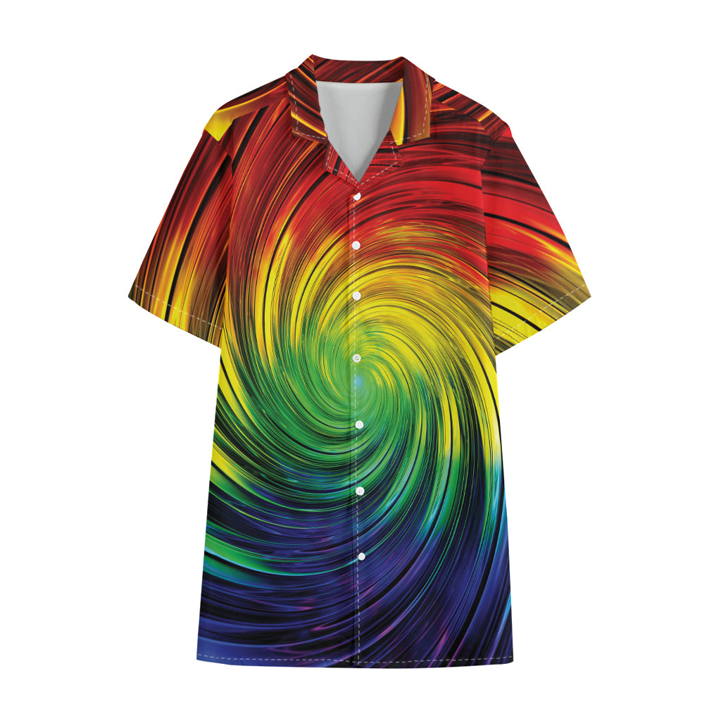 Colorful Swirl Print Cotton Hawaiian Shirt