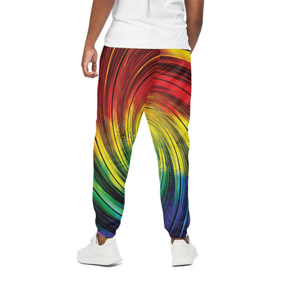 Colorful Swirl Print Cotton Pants