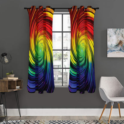 Colorful Swirl Print Curtain