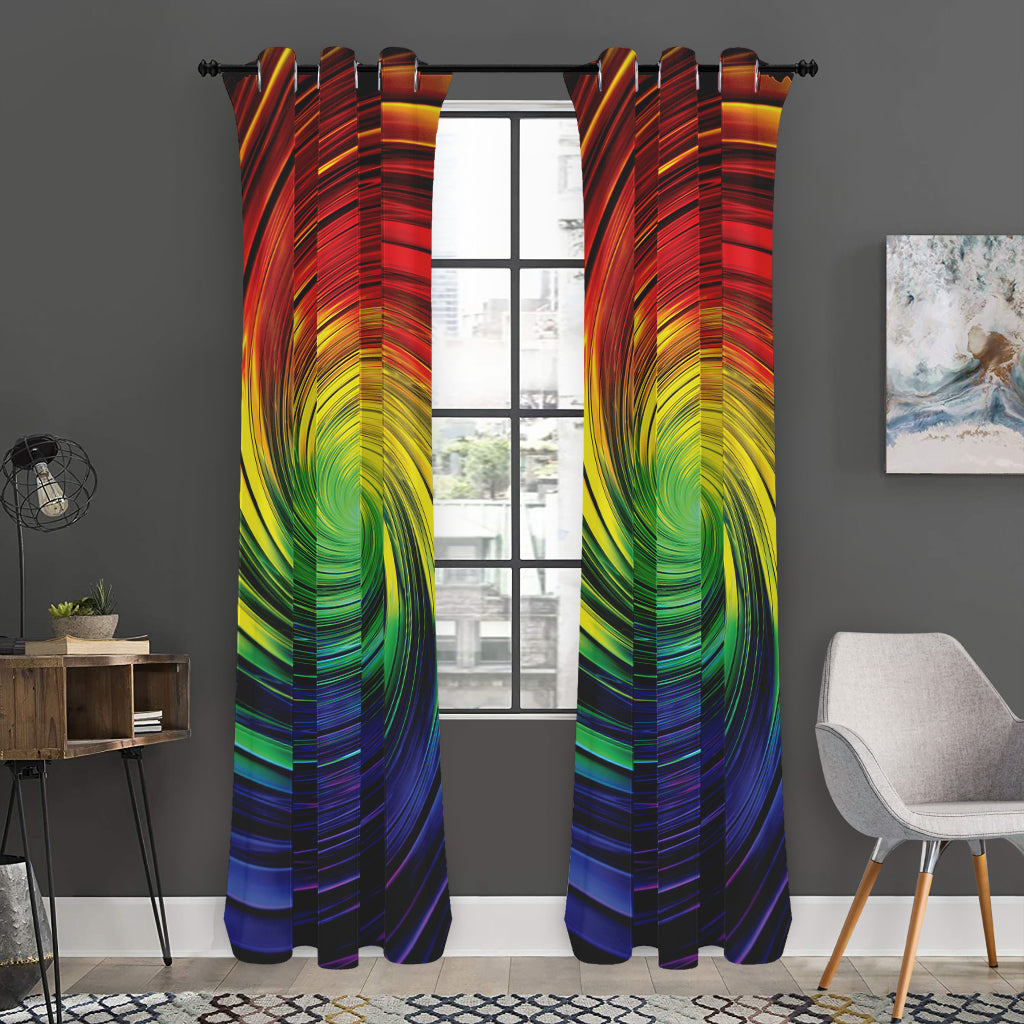Colorful Swirl Print Curtain