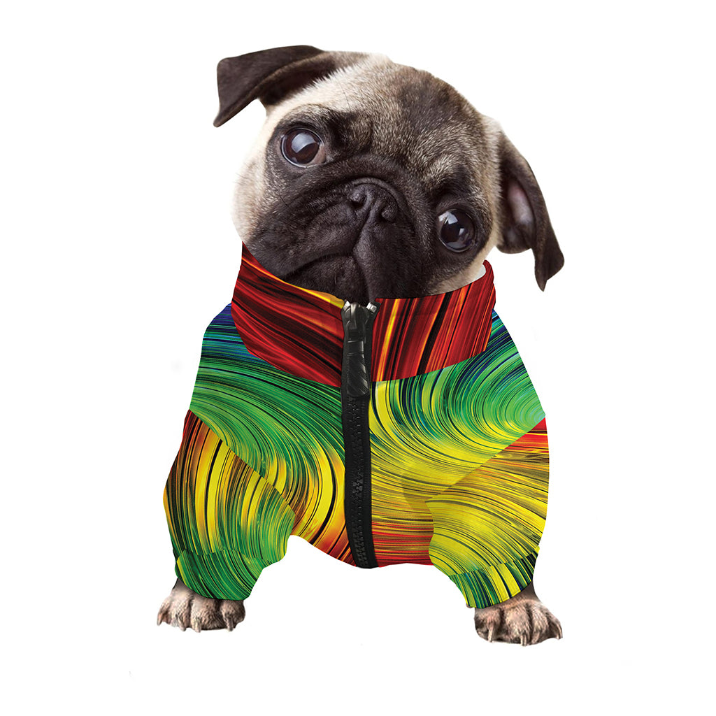 Colorful Swirl Print Dog Zip Up Jacket