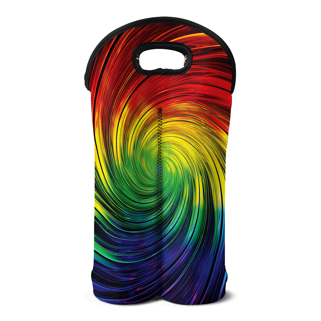 Colorful Swirl Print Double Neoprene Wine Tote