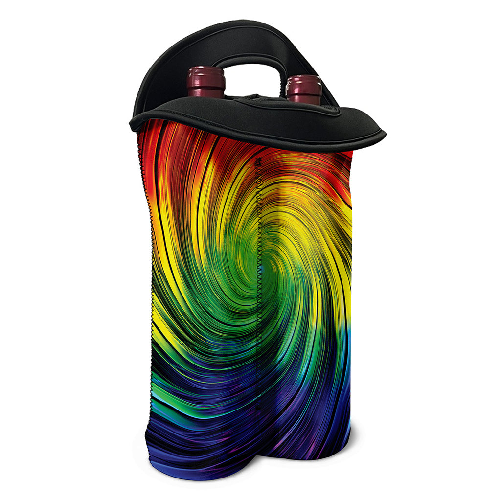 Colorful Swirl Print Double Neoprene Wine Tote