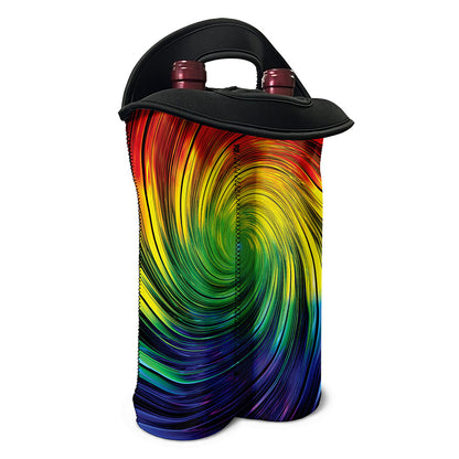 Colorful Swirl Print Double Neoprene Wine Tote