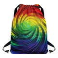 Colorful Swirl Print Drawstring Backpack