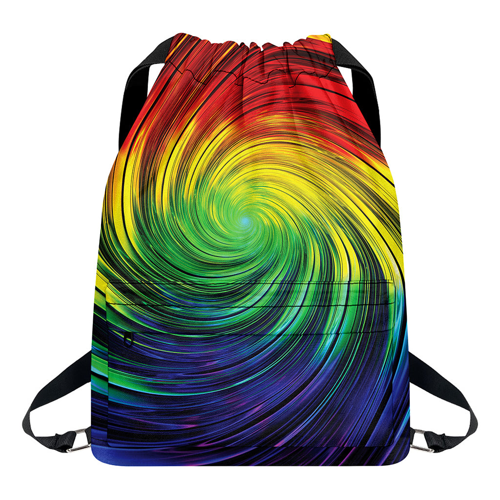 Colorful Swirl Print Drawstring Backpack