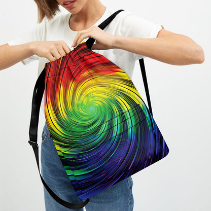 Colorful Swirl Print Drawstring Backpack