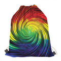 Colorful Swirl Print Drawstring Bag