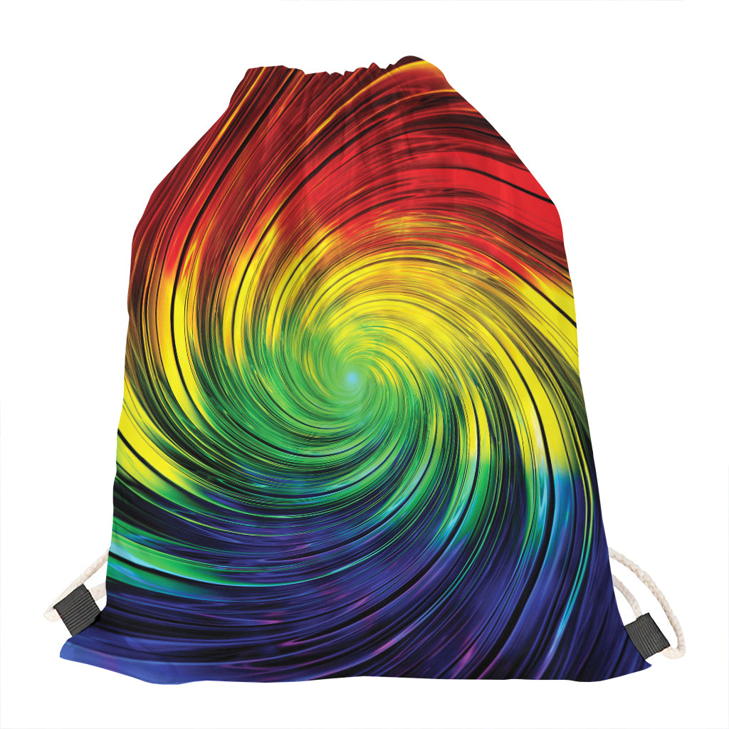 Colorful Swirl Print Drawstring Bag
