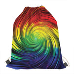 Colorful Swirl Print Drawstring Bag