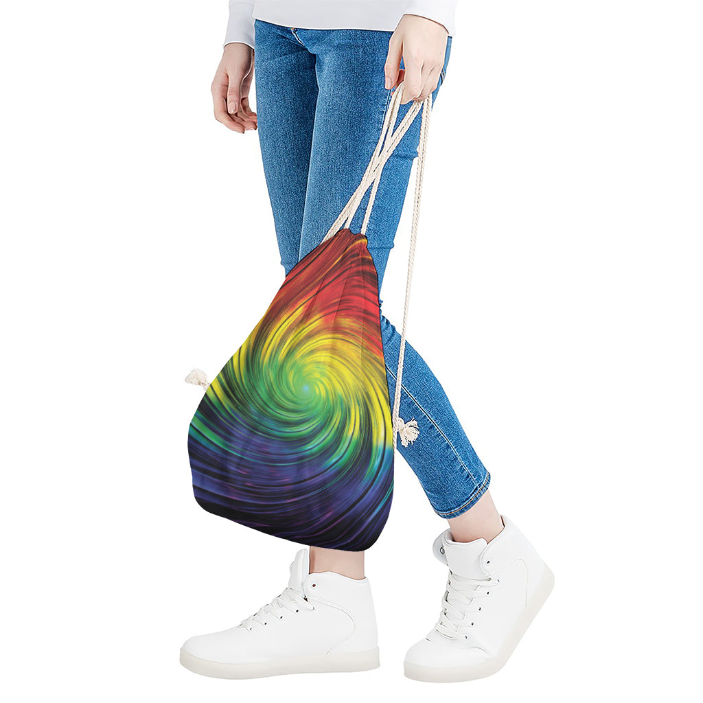 Colorful Swirl Print Drawstring Bag