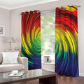 Colorful Swirl Print Extra Wide Grommet Curtains