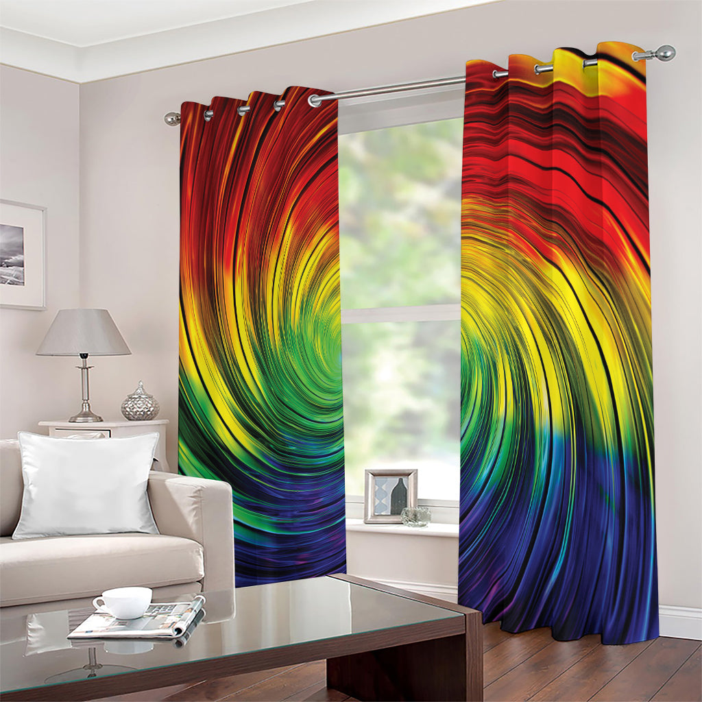 Colorful Swirl Print Extra Wide Grommet Curtains