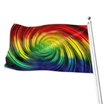 Colorful Swirl Print Flag