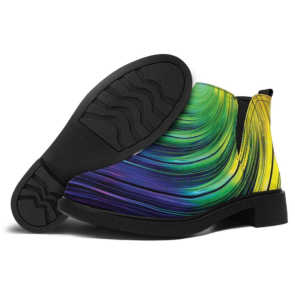 Colorful Swirl Print Flat Ankle Boots