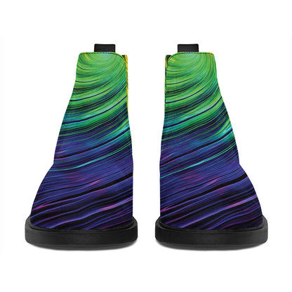 Colorful Swirl Print Flat Ankle Boots
