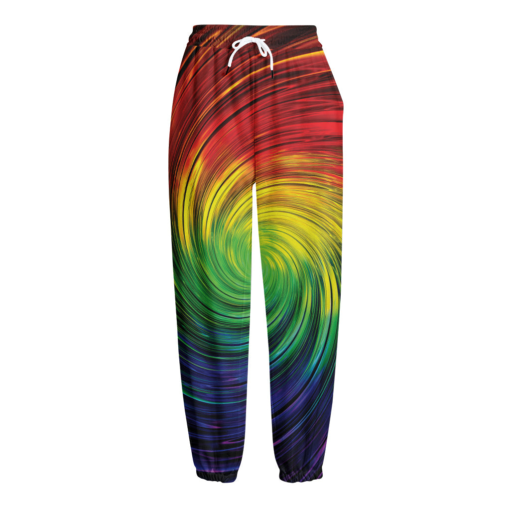 Colorful Swirl Print Fleece Lined Knit Pants