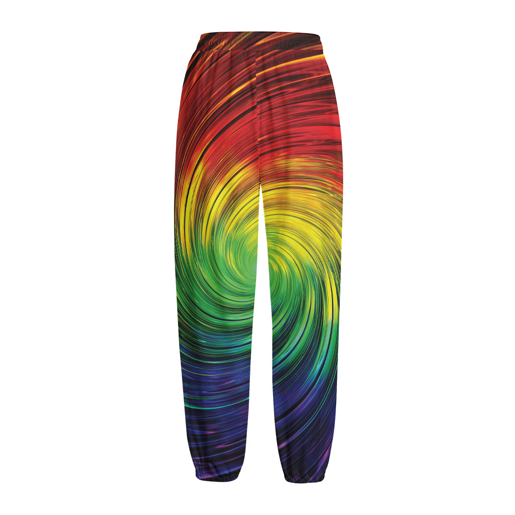 Colorful Swirl Print Fleece Lined Knit Pants