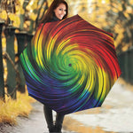 Colorful Swirl Print Foldable Umbrella