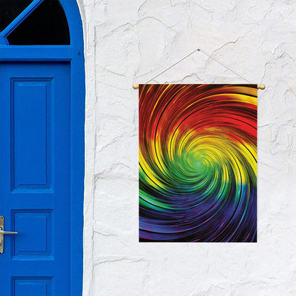 Colorful Swirl Print Garden Flag