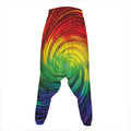 Colorful Swirl Print Hammer Pants