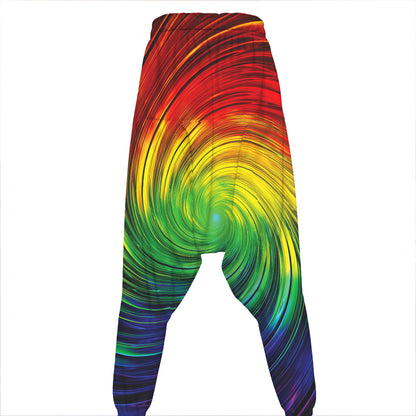 Colorful Swirl Print Hammer Pants